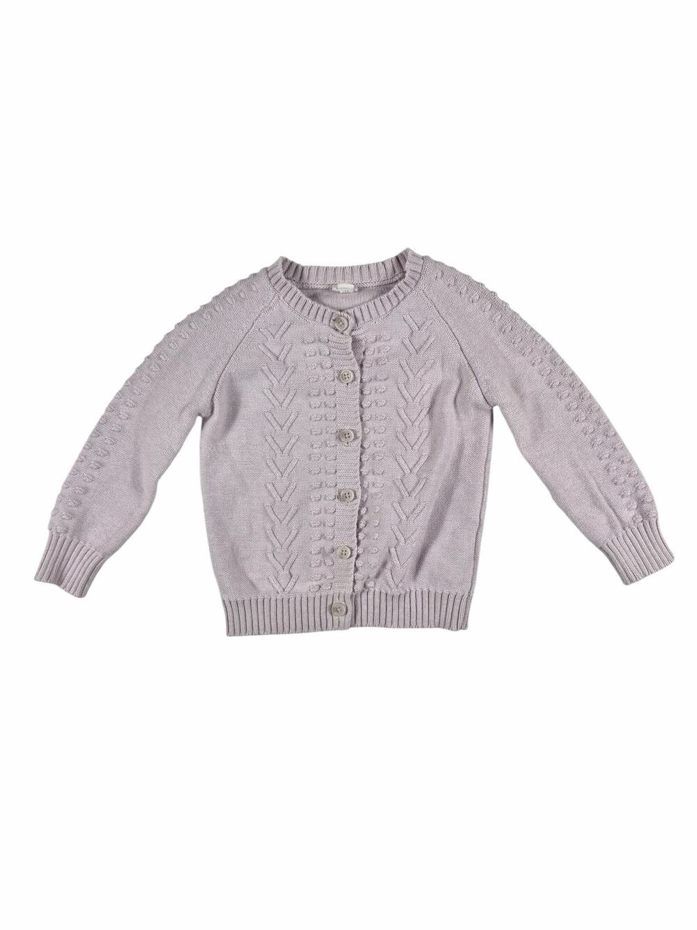 Jamie Kay Girls Ice Lavender Cotton Knit Cardigan Sweater Size 4